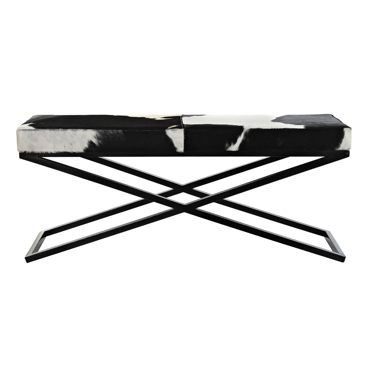 Foot-of-bed Bench DKD Home Decor Чёрный Бежевый Металл Коричневый Кожа Белый Колониальный (120 x 40 x 50 cm)-2