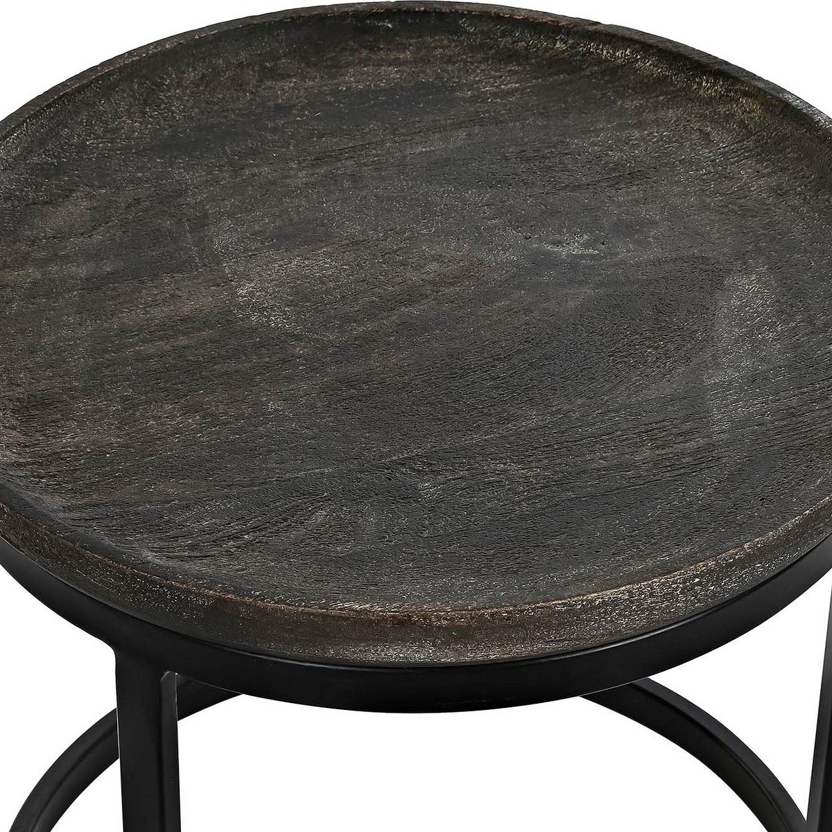 Two-table set DKD Home Decor Brown Black 55 x 55 x 50 cm-3