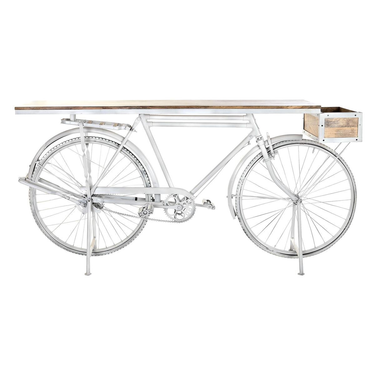 Stand DKD Home Decor White Brown Iron Mango Wood 195 x 40 x 91 cm-5