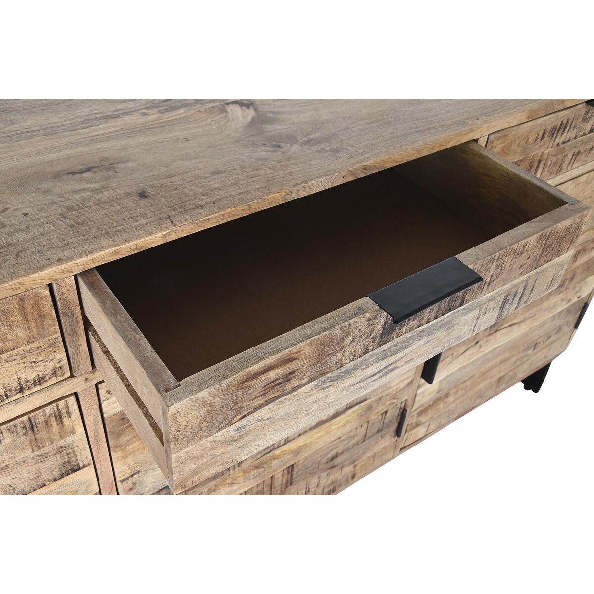 Устройство DKD Home Decor Натуральный Чёрный Металл Древесина манго 150 x 40 x 80 cm-3