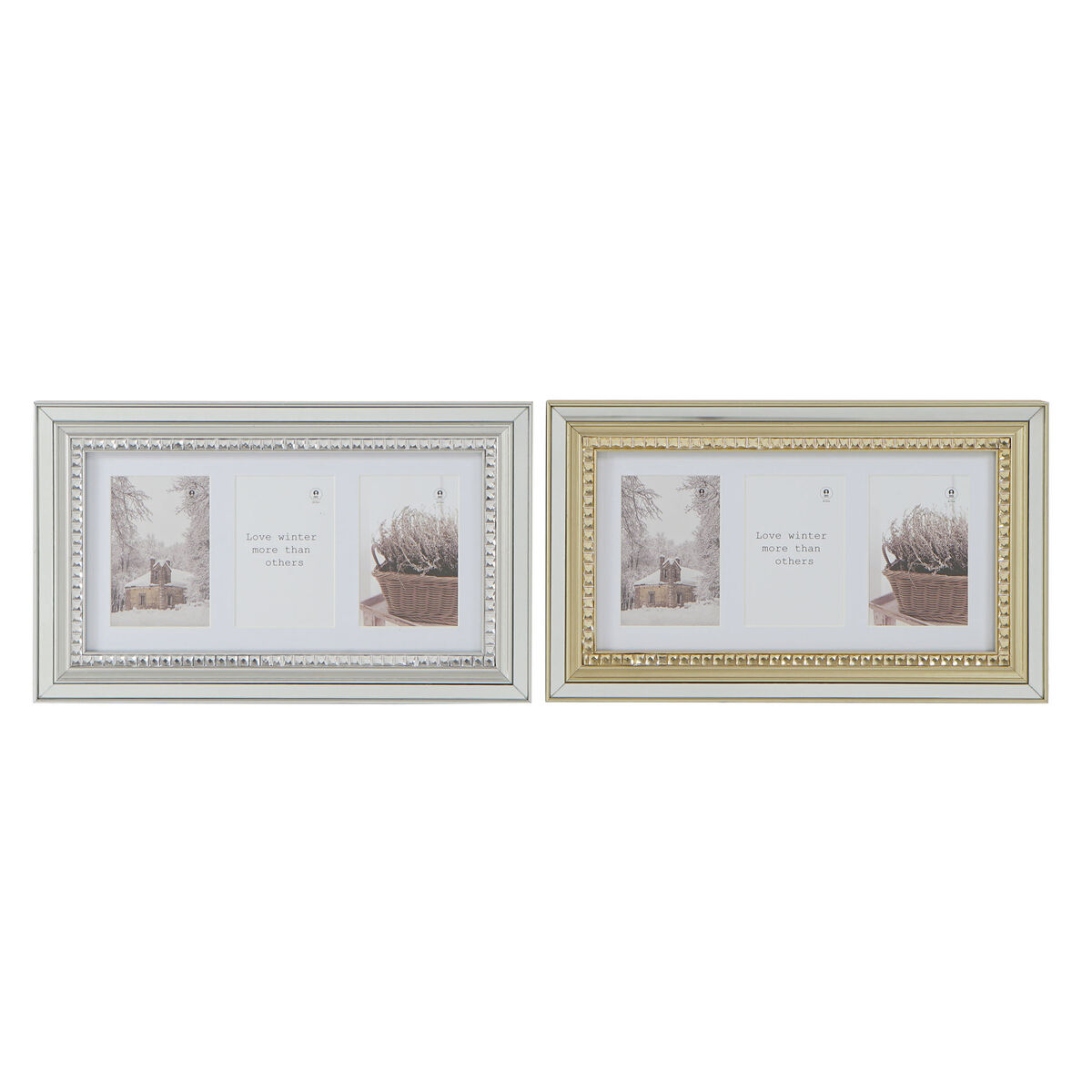 Рамка DKD Home Decor Luxury Скляний полістирол Позолочений Сріблястий традиційний 46,5 x 2 x 28,5 cm (2 штук)