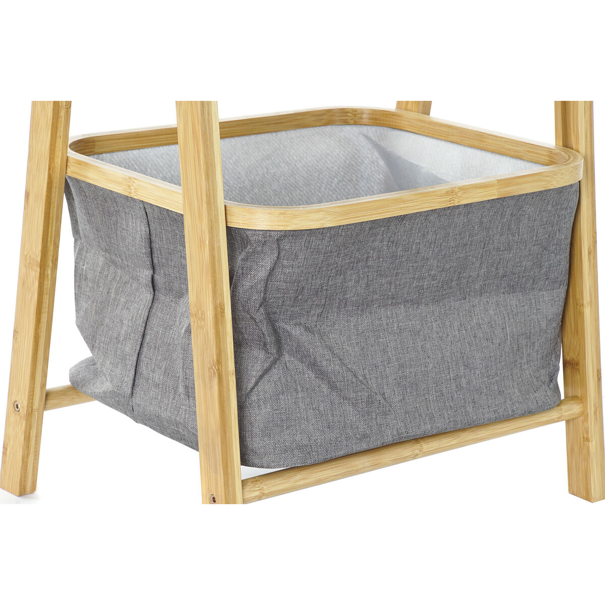 Полиця для ванної DKD Home Decor Натуральний Сірий поліестер Бамбук (45 x 32 x 98 cm)-4