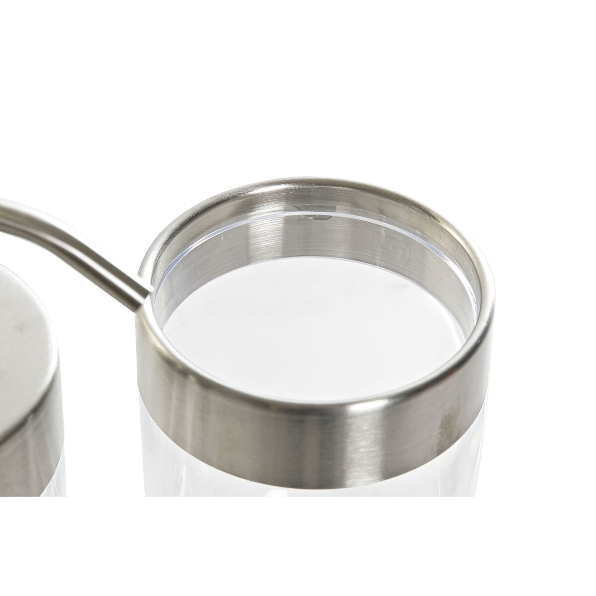 DKD Home Decor- ის გამჭვირვალე ვერცხლის ალუმინის პლასტიკური პოლისტიროლი 10 x 7.5 x 16.5 სმ-2