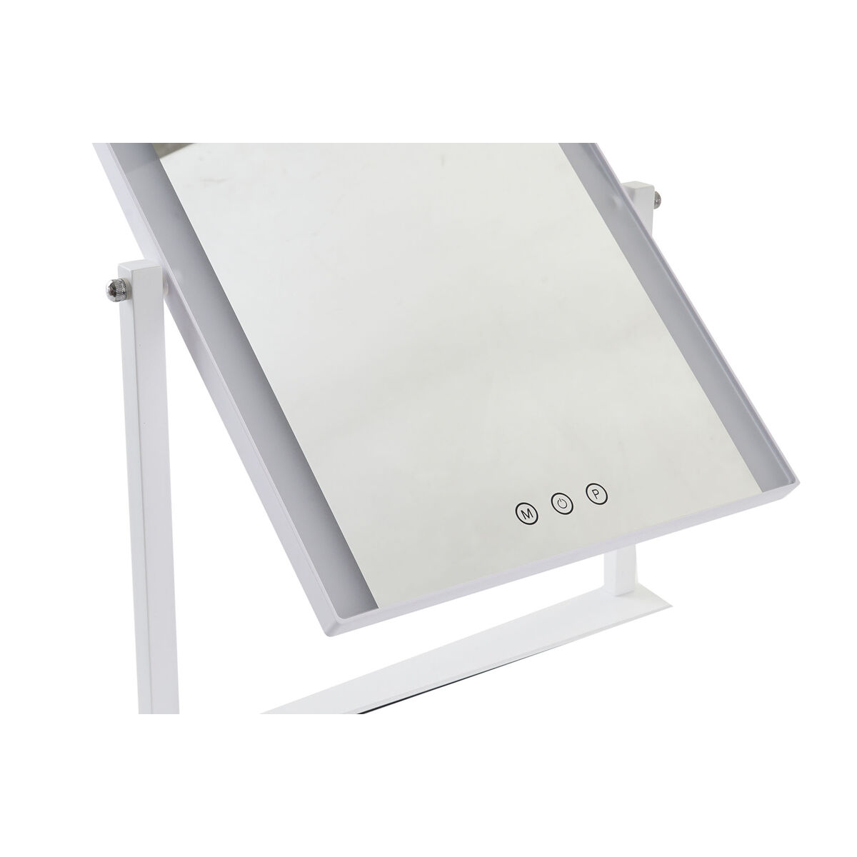 Tactile LED Table Mirror DKD Home Decor Metal White (35 x 2 x 45 cm)-3