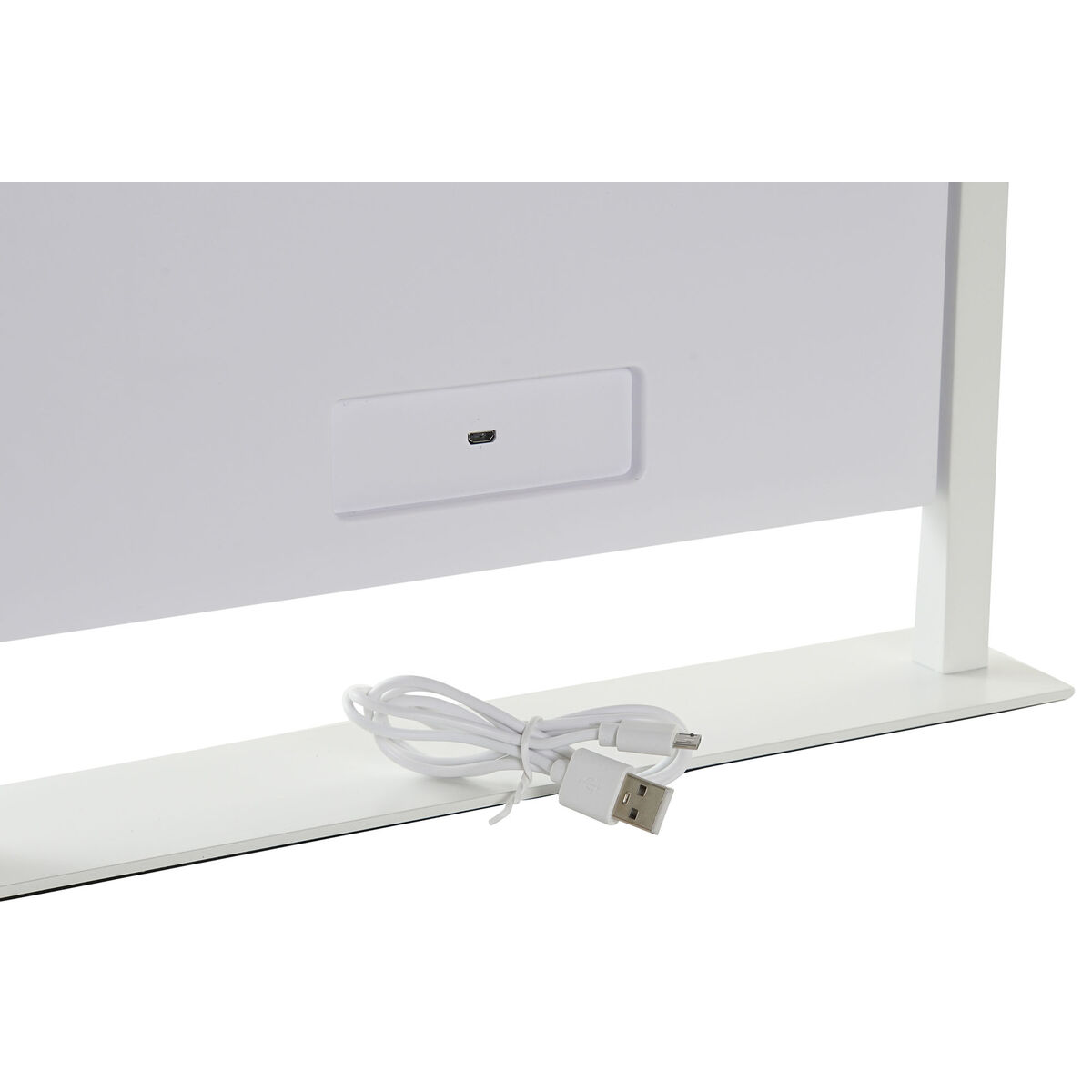 Tactile LED Table Mirror DKD Home Decor Metal White (35 x 2 x 45 cm)-5