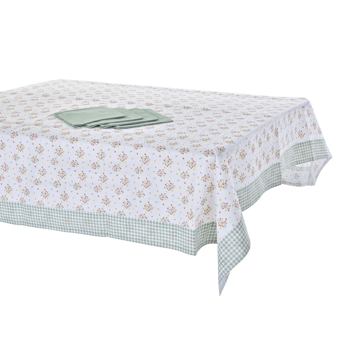 Набор столового белья DKD Home Decor Цветы Зеленый 150 x 150 x 0,5 cm-2