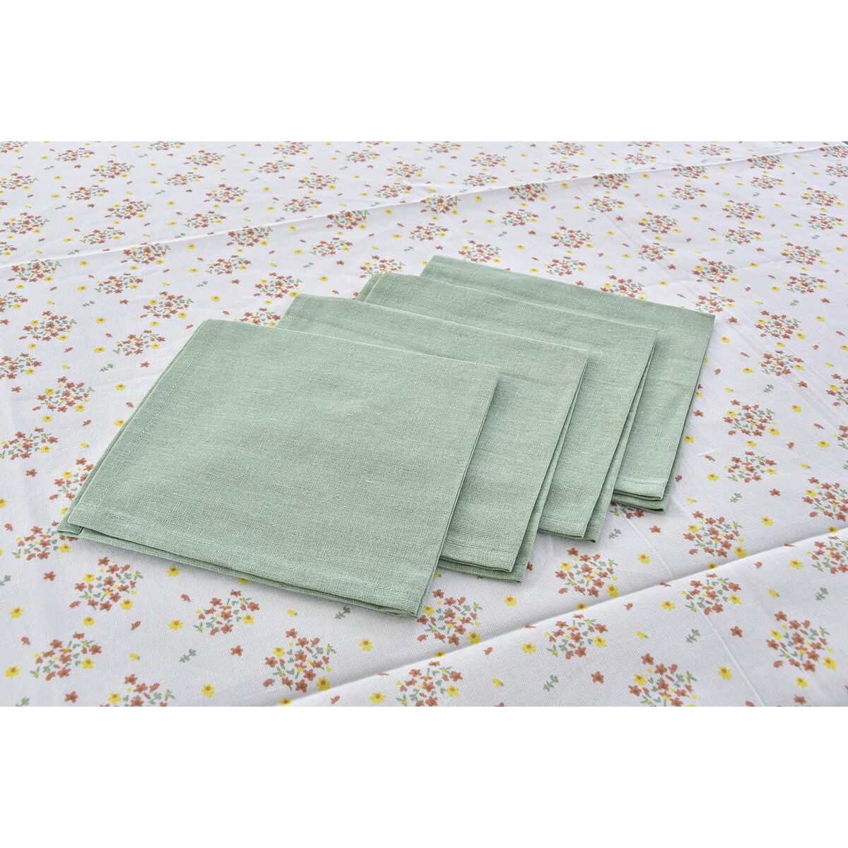 Набор столового белья DKD Home Decor Цветы Зеленый 150 x 150 x 0,5 cm-4