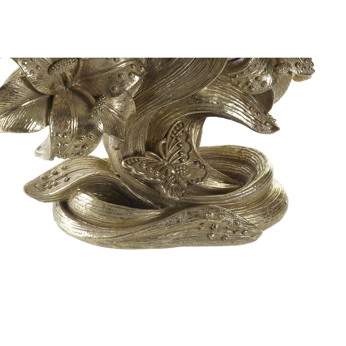 Канделябр DKD Home Decor 26 x 12 x 23 cm Цветок Позолоченный Смола-3