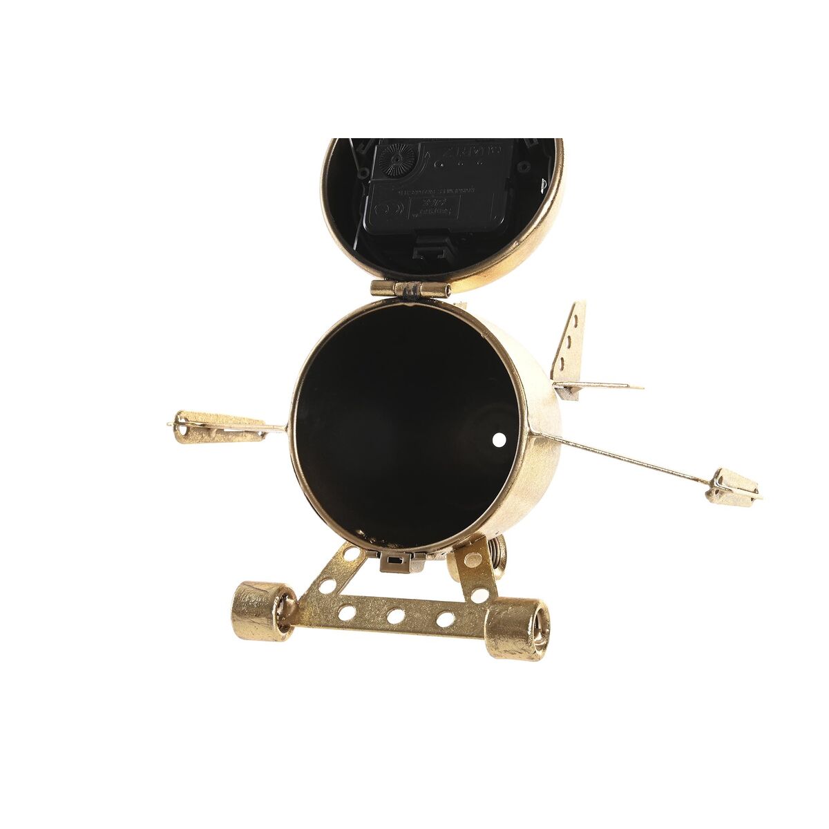 Настольные часы DKD Home Decor 23 x 16 x 13 cm Самолет Стеклянный Серебристый Позолоченный Железо (2 штук)-3