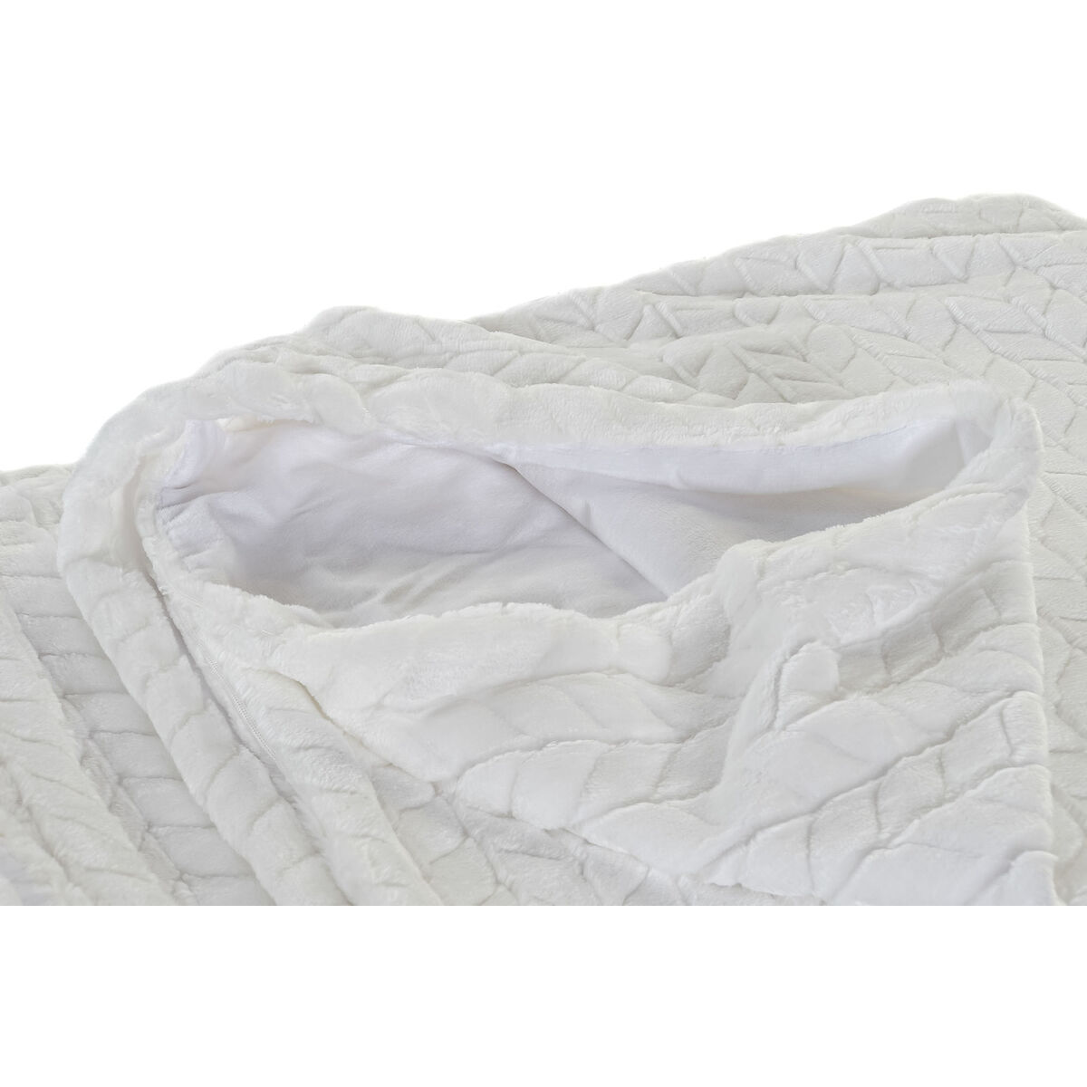 Cobertor DKD Home Decor Flechas 150 x 200 x 2 cm Marfim principal-3