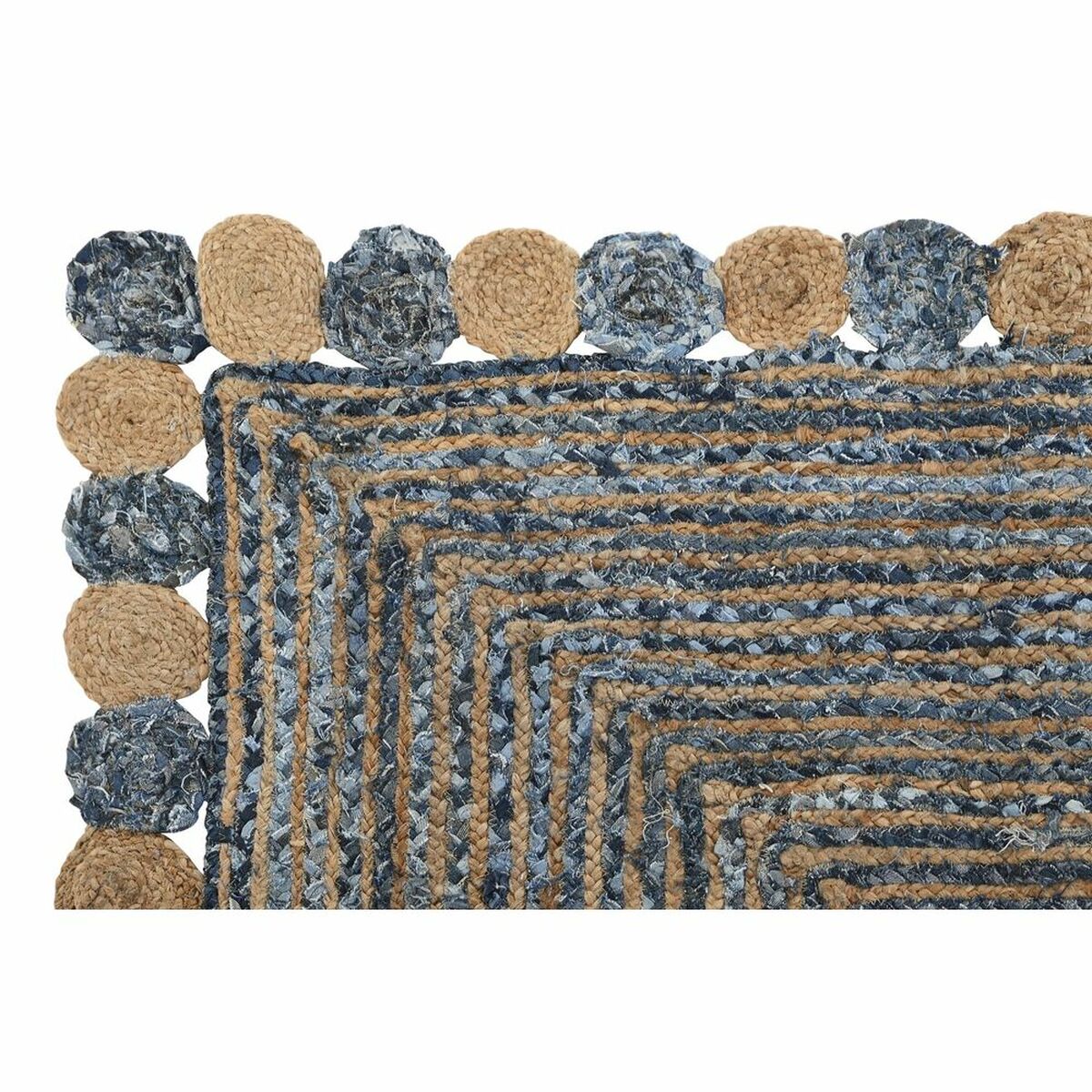 Ковер DKD Home Decor Синий Хлопок Разноцветный Индиец джут 160 x 230 x 1 cm-3