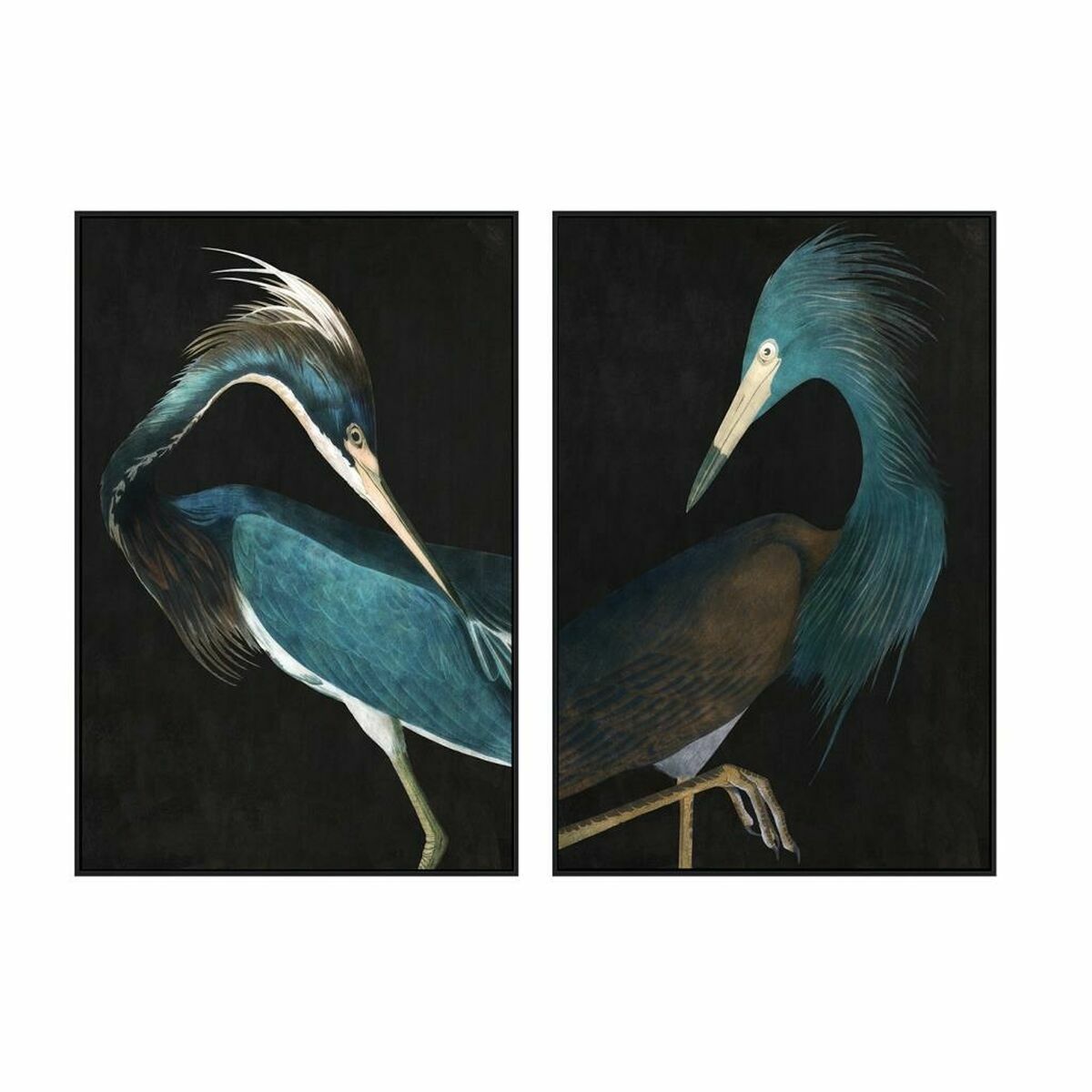 Boyama DKD Ev Dekoru 80 x 4 x 120 cm Kuş Doğu (2 parça)