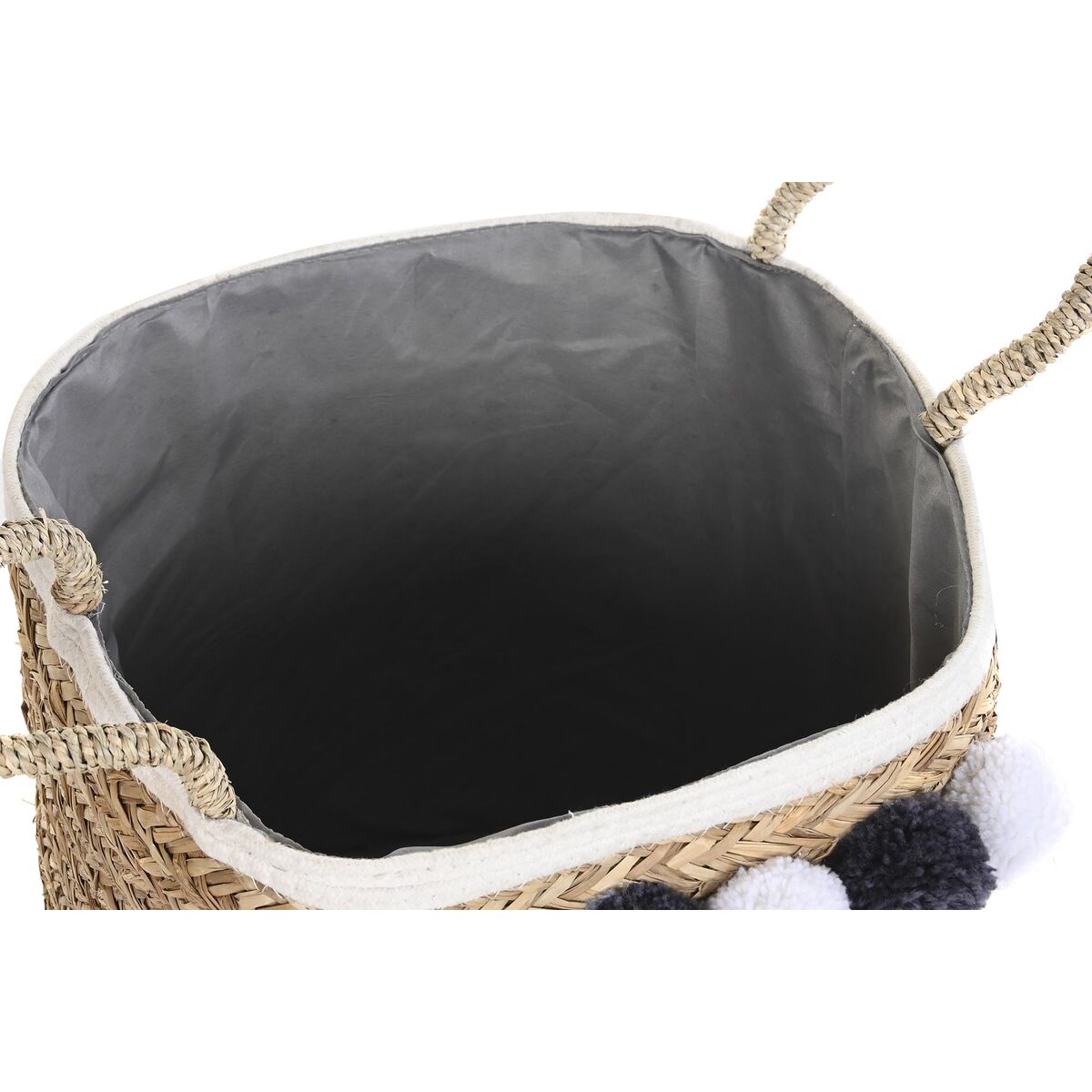 Набор корзин DKD Home Decor Натуральный Хлопок Помпоны Натуральное волокно (40 x 40 x 35 cm)-4