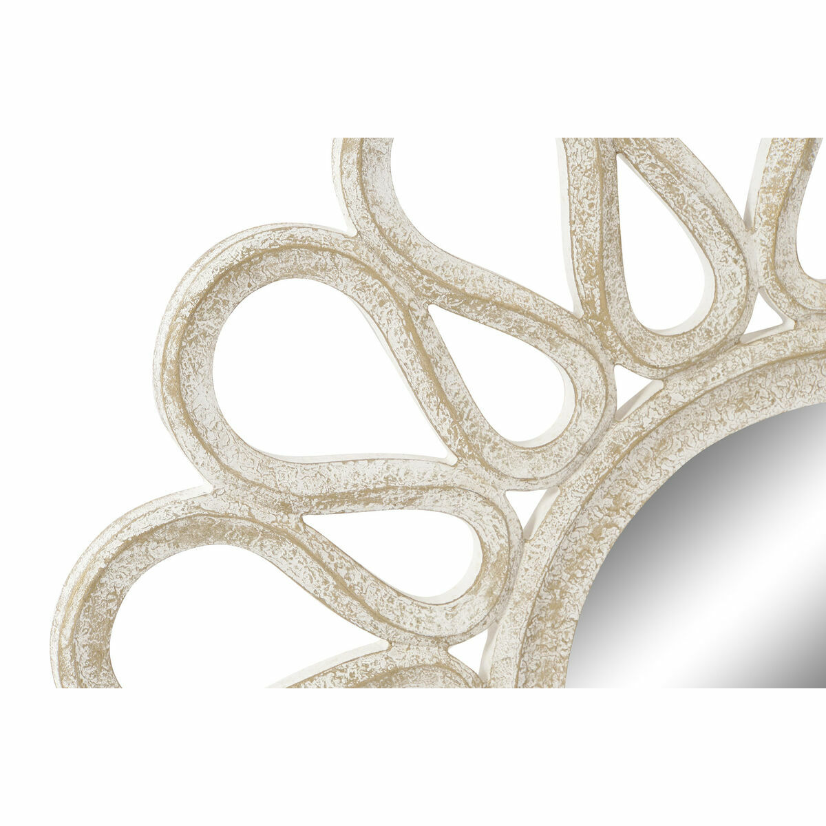 Настенное зеркало DKD Home Decor Волны Белый Деревянный MDF Маринованный (76 x 2 x 76 cm)-3