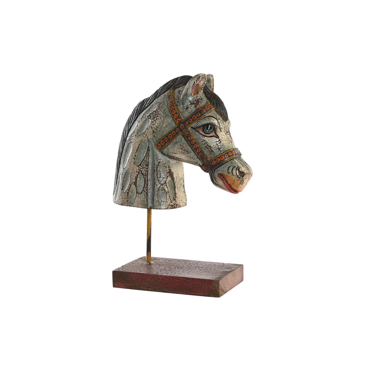 Декоративная фигура DKD Home Decor Лошадь Железо Древесина манго (24 x 12 x 35 cm)