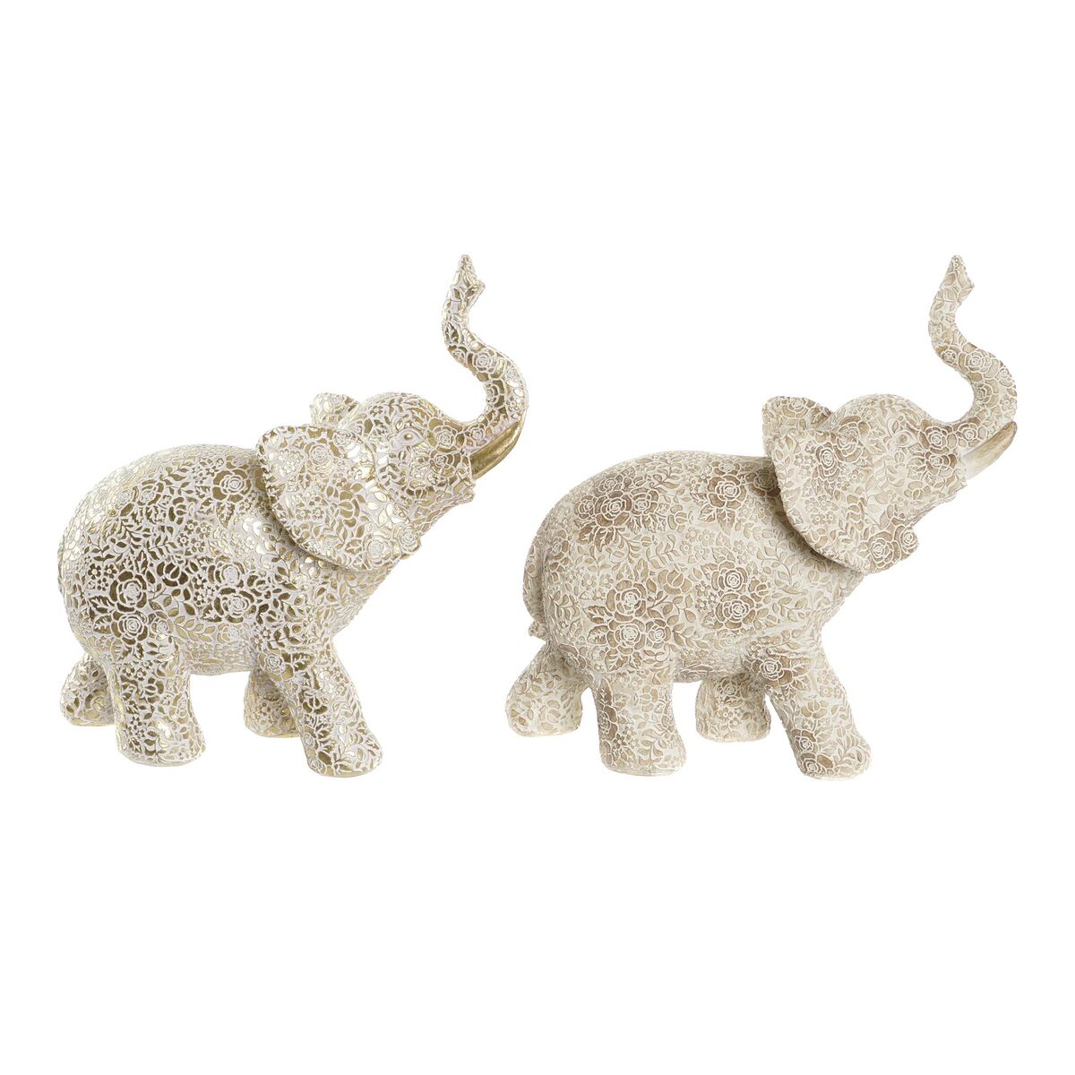 Декоративная фигура DKD Home Decor Бежевый Позолоченный Слон Колониальный 25 x 11,8 x 25 cm (2 штук)