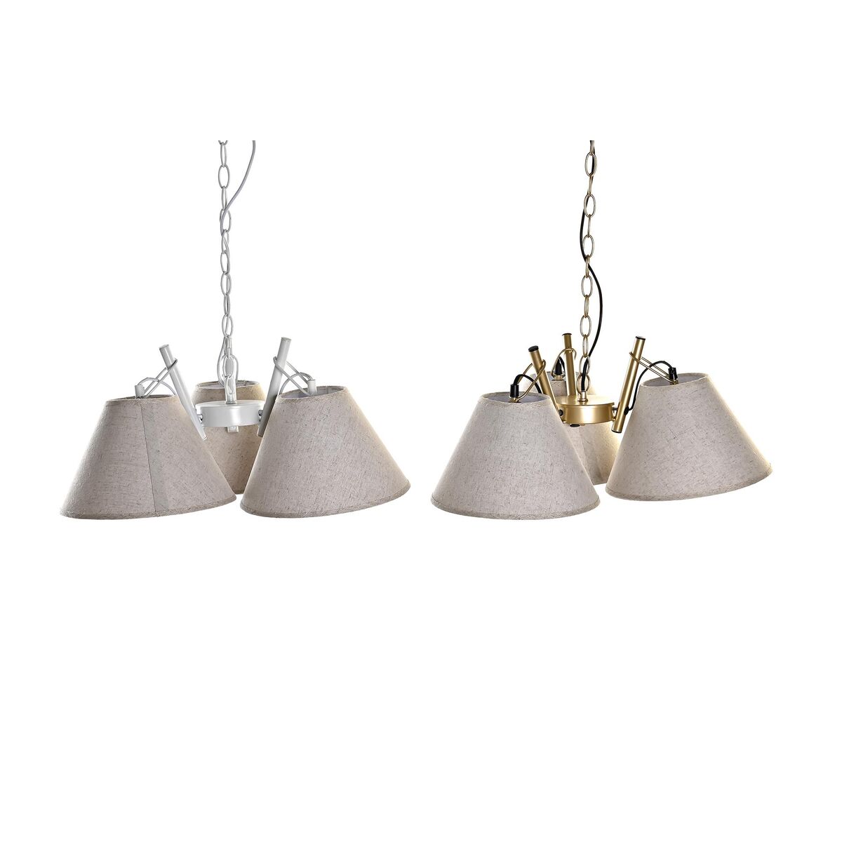 सीलिंग लैंप डीकेडी होम डेकोर 50 x 46 x 30 सेमी गोल्ड प्लेटेड मेटल व्हाइट 50 डब्ल्यू (2 टुकड़े)-3