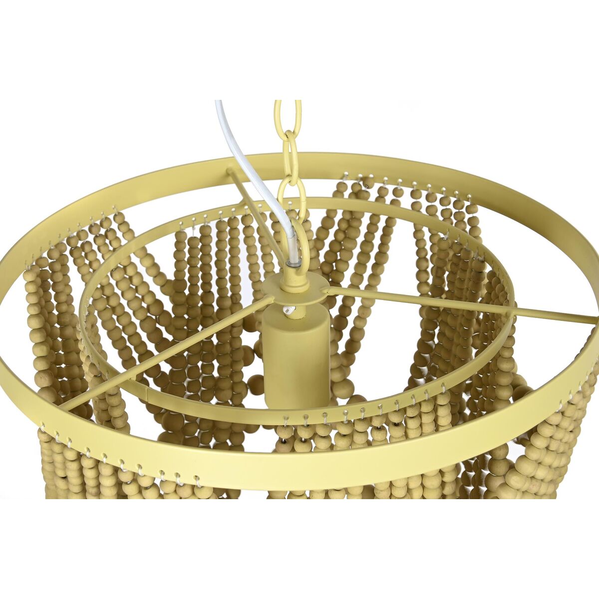 Ceiling lamp DKD Home Decor Metal Brown Yellow 50 W Wooden MDF (35 x 35 x 95 cm)-3