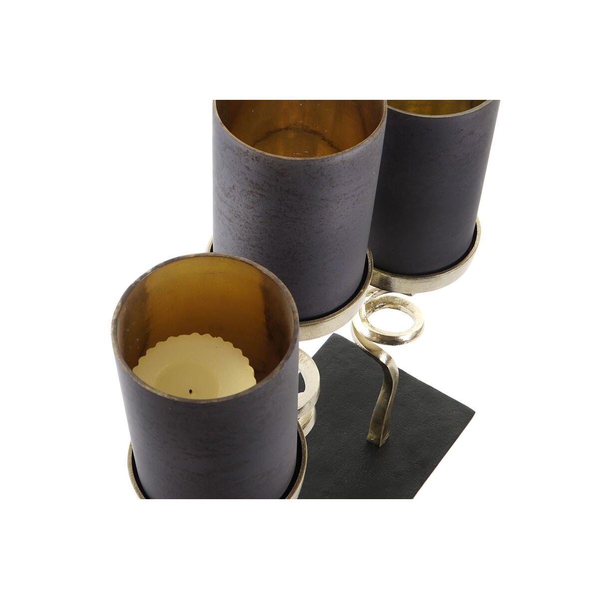 Подсвечник DKD Home Decor Стеклянный Алюминий (37 x 16 x 47 cm)-2