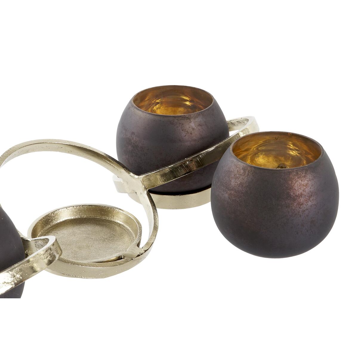 Подсвечник DKD Home Decor Стеклянный Алюминий (44 x 15 x 12 cm)-2