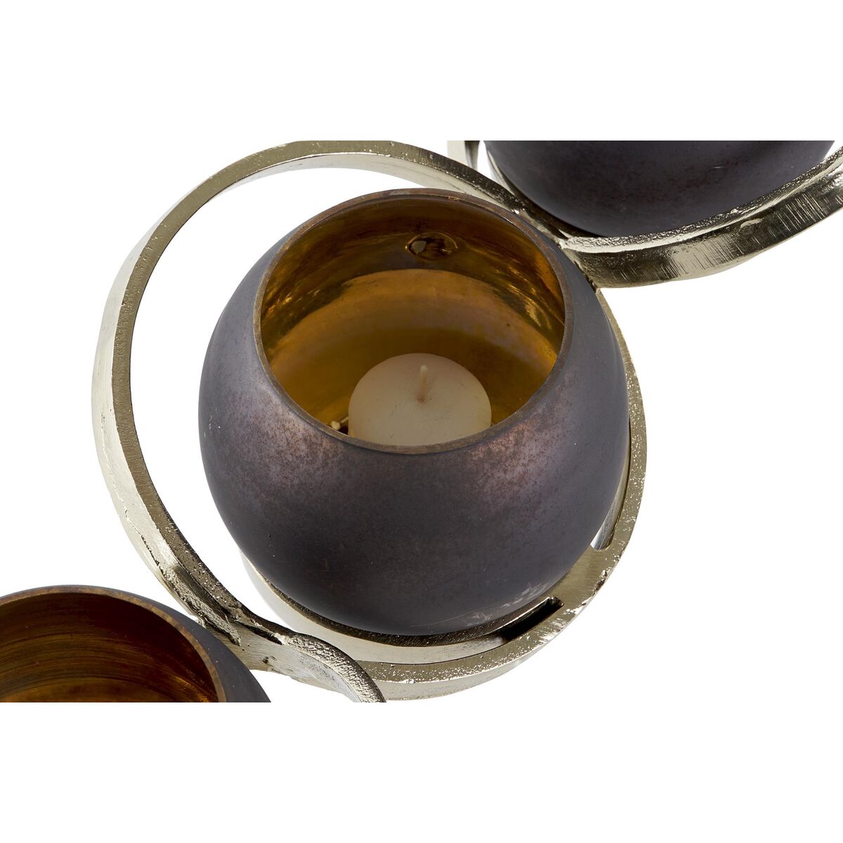 Подсвечник DKD Home Decor Стеклянный Алюминий (44 x 15 x 12 cm)-3