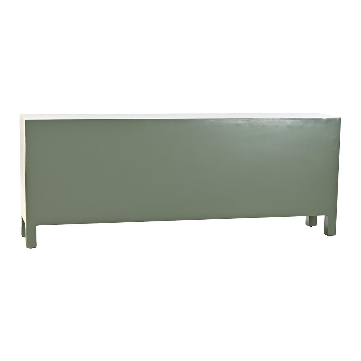 Gabinete de TV DKD Home Decor blanco negro verde chapado en oro abeto madera MDF 130 x 26 x 51 cm-2