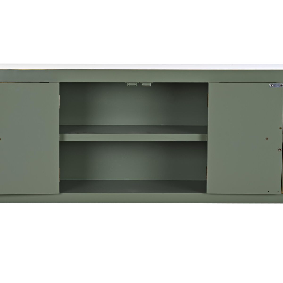 Gabinete de TV DKD Home Decor blanco negro verde chapado en oro abeto madera MDF 130 x 26 x 51 cm-4
