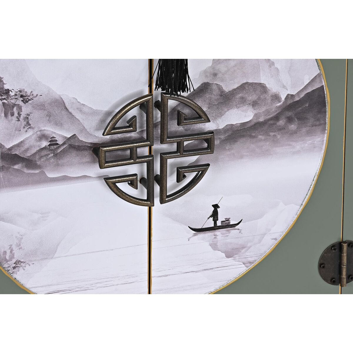 Ночной столик DKD Home Decor Ель Позолоченный Металл Белый Зеленый Деревянный MDF-5