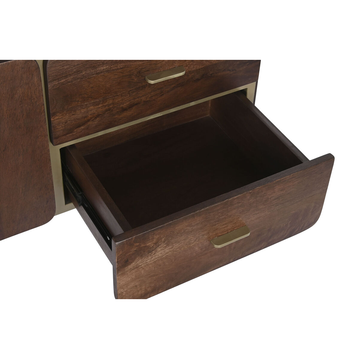 Gabinete de TV DKD Home Decor Acero Marrón Madera de mango (140 x 40 x 48 cm)-5