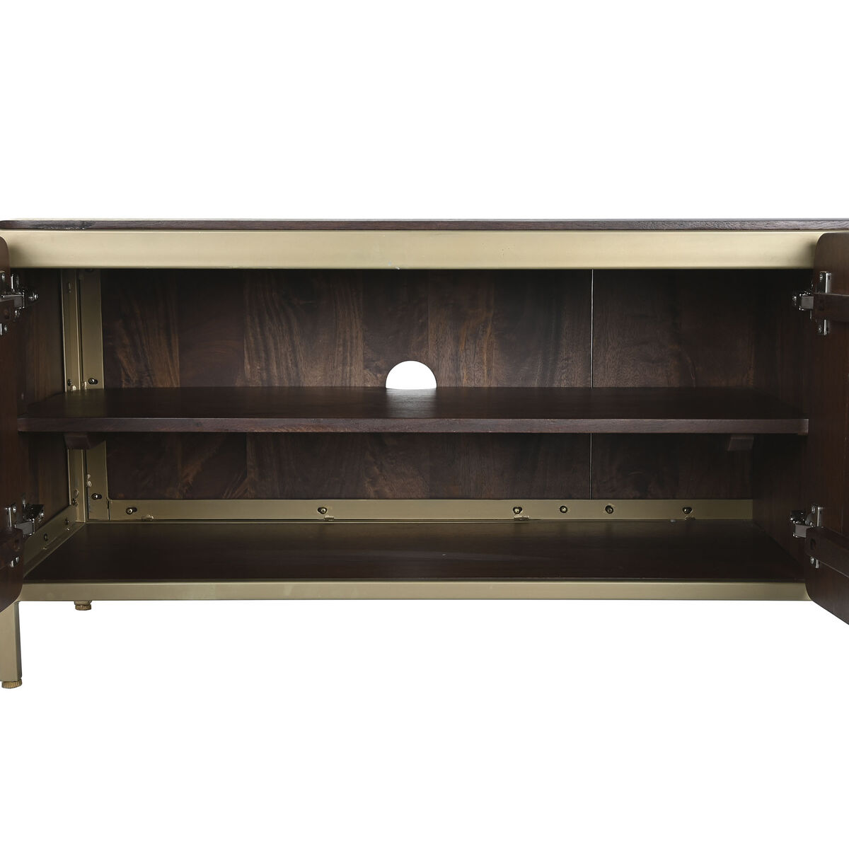 Gabinete de TV DKD Home Decor Acero Marrón Madera de mango (140 x 40 x 48 cm)-7