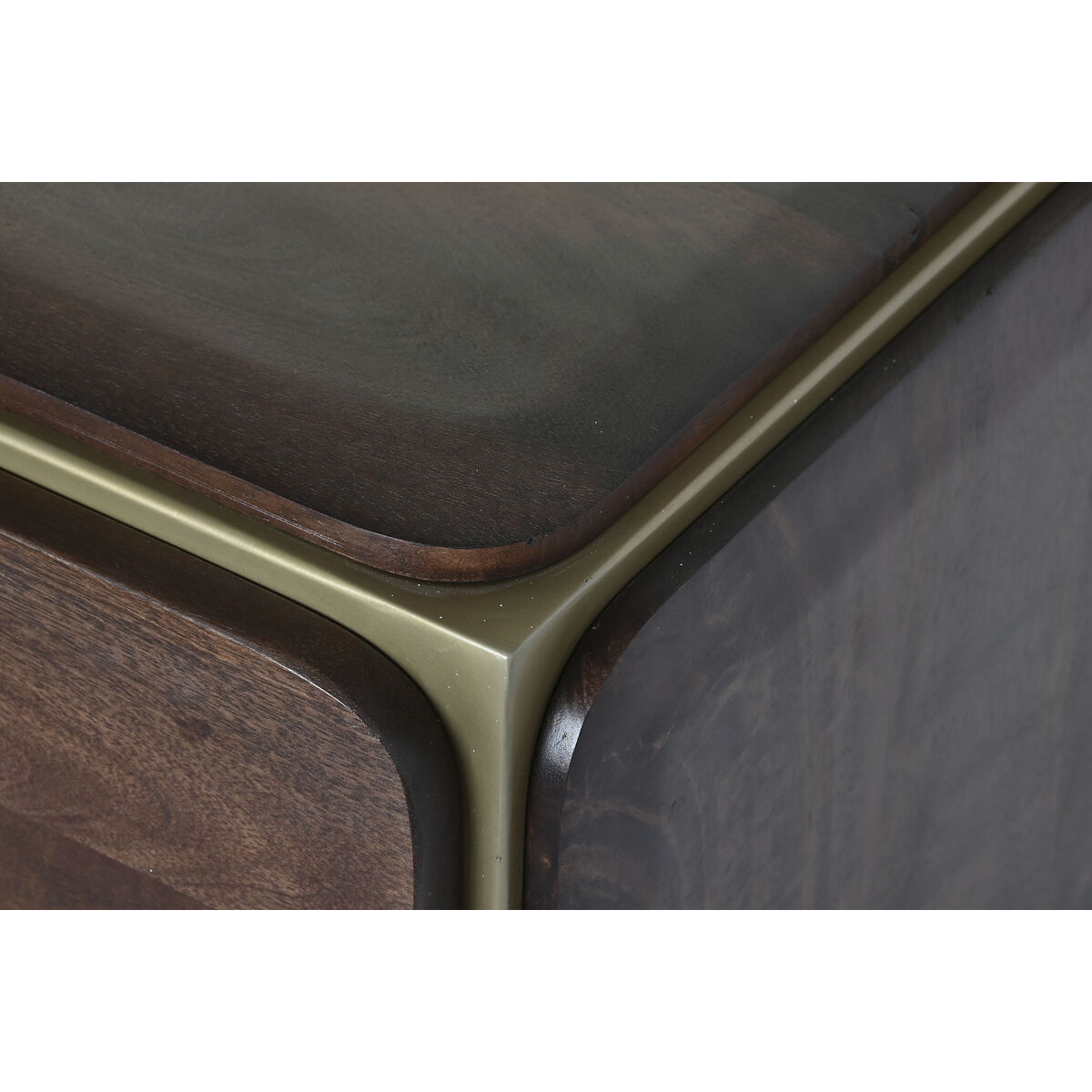 Gabinete de TV DKD Home Decor Acero Marrón Madera de mango (140 x 40 x 48 cm)-8