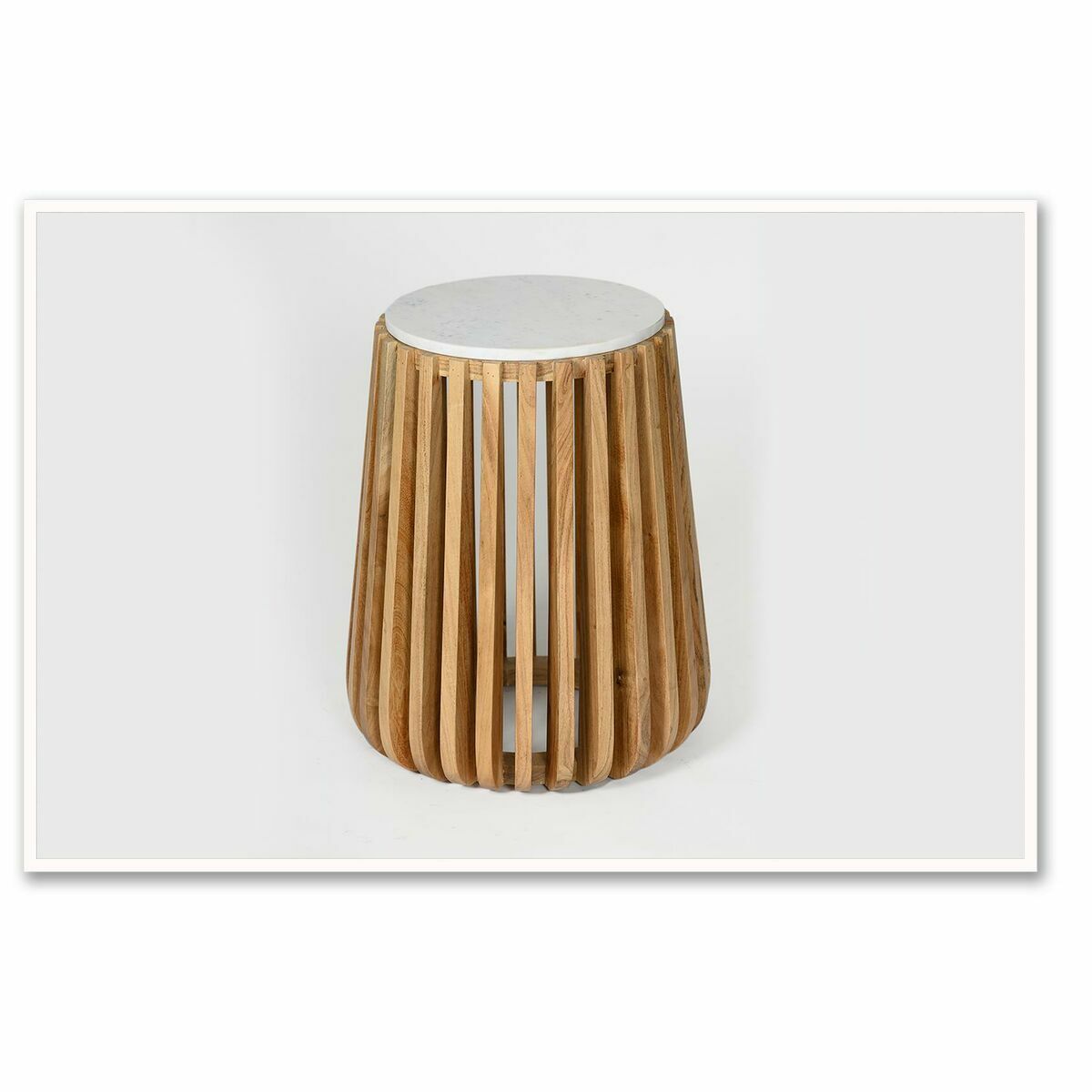 Mesa auxiliar DKD Home Decor Blanco Mármol Natural Madera Mango 47 x 47 x 58 cm-2
