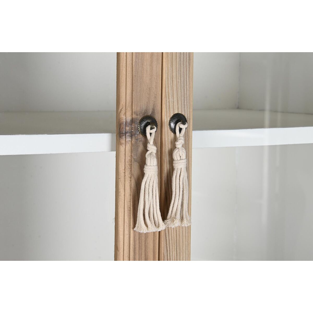 Шкаф DKD Home Decor Белый Натуральный Стеклянный Ель 86 x 40 x 180 cm 80 x 42 x 180 cm-3