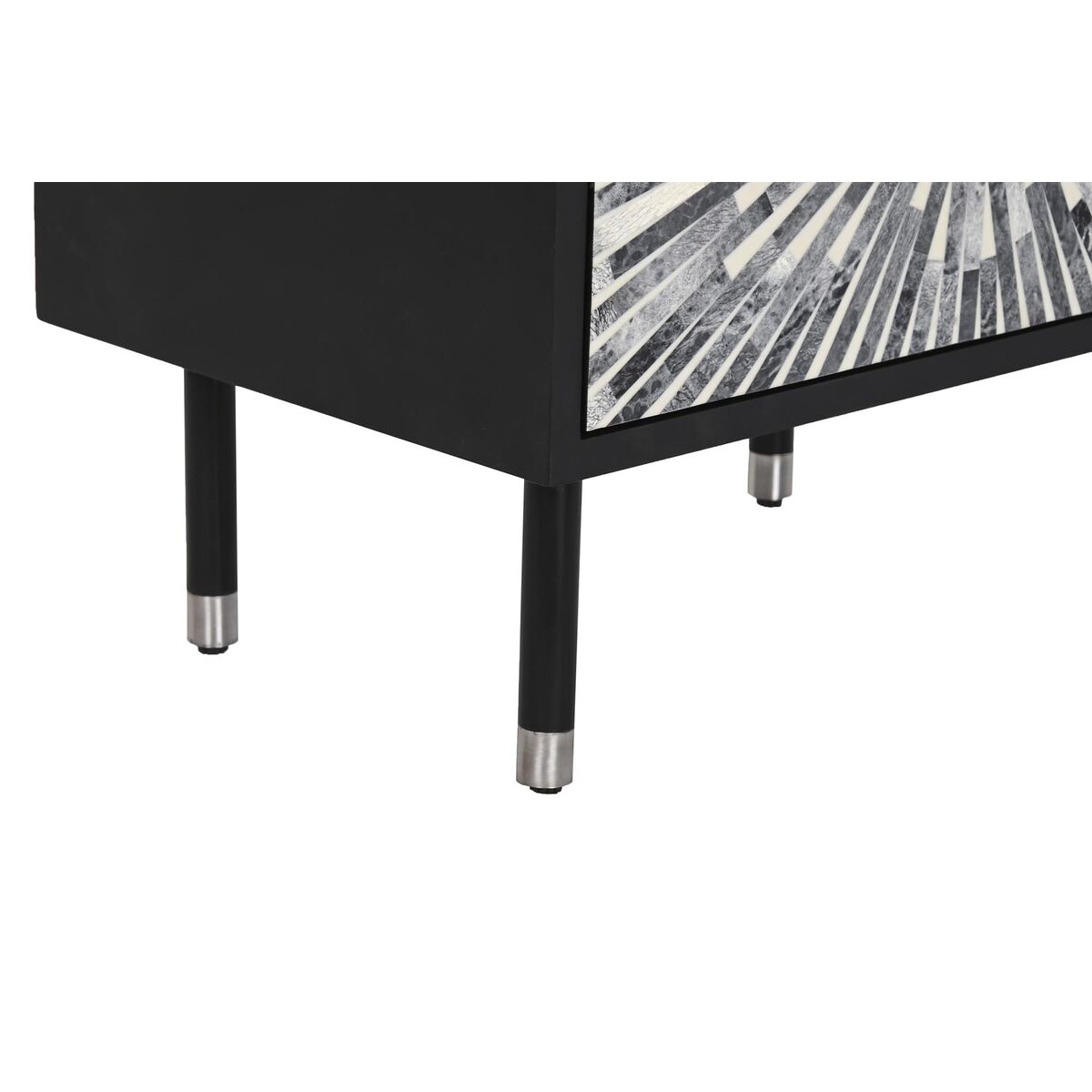 Night Table DKD Home Decor Black Grey Bone Tar Wooden MDF (50 x 35 x 51 cm)-3