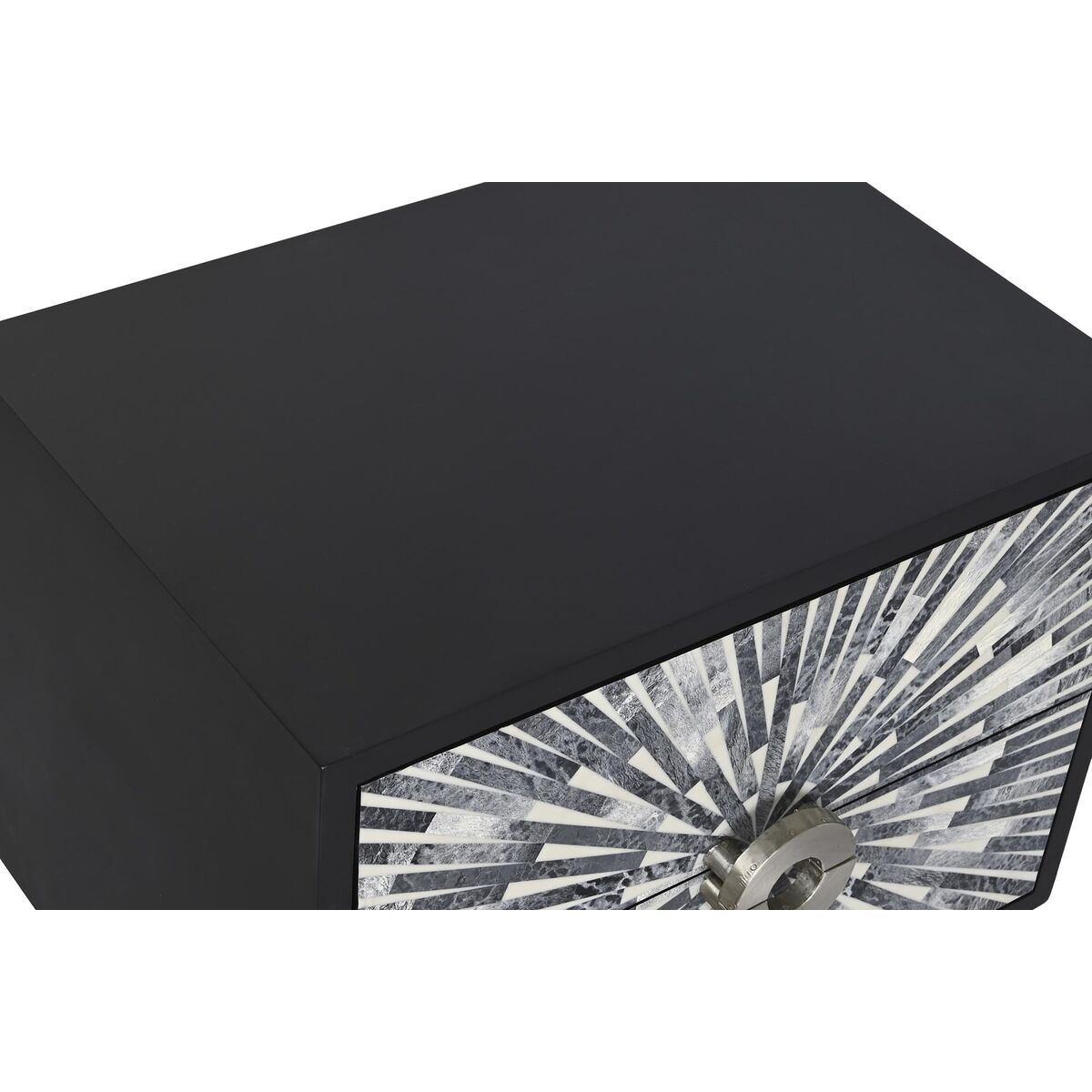 Night Table DKD Home Decor Black Grey Bone Tar Wooden MDF (50 x 35 x 51 cm)-6