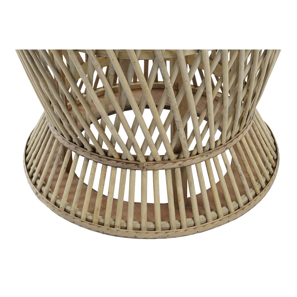 सहायक तालिका डीकेडी होम डेकोर लाइट ब्राउन बांस 60 x 60 x 52 सेमी-2