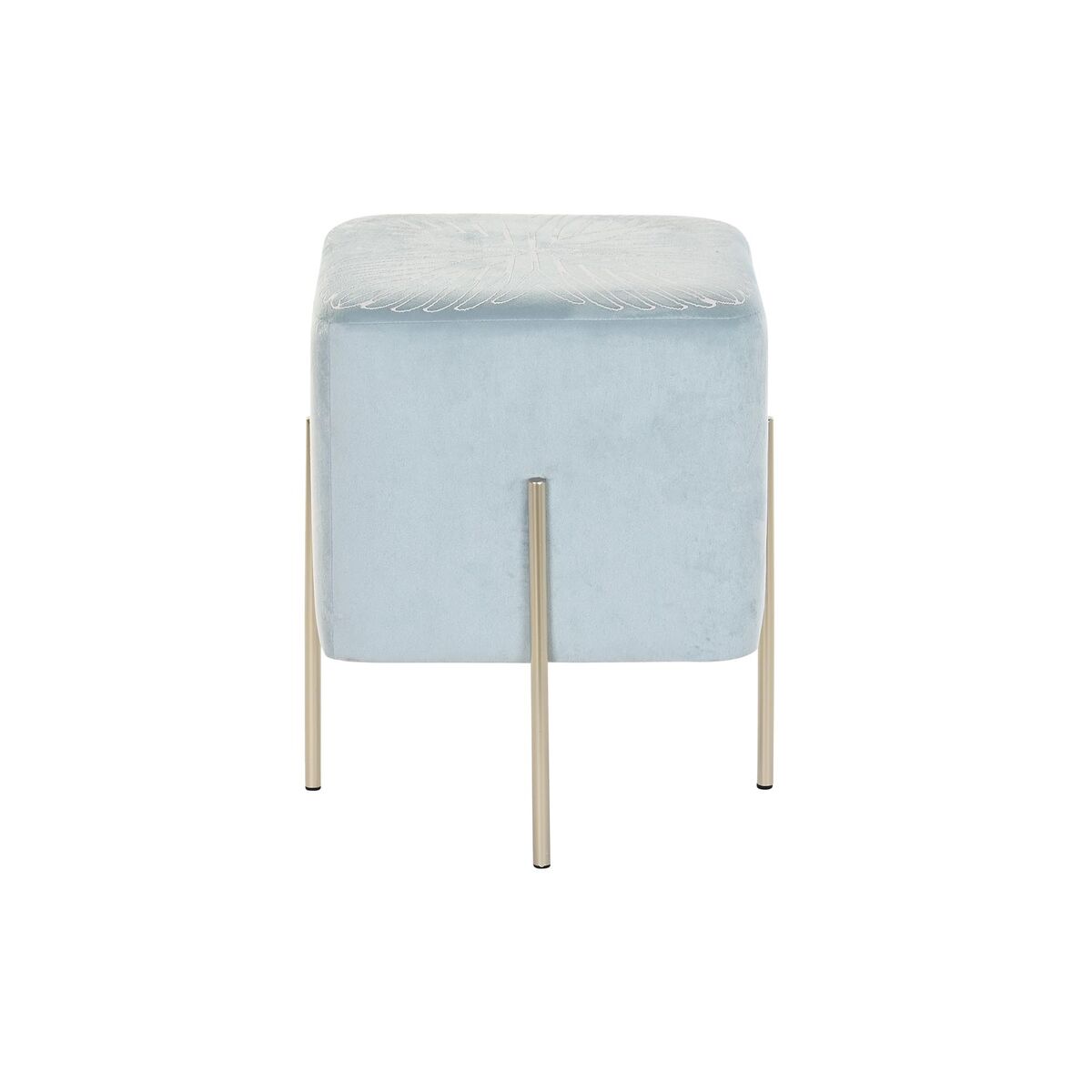 Подставка для ног DKD Home Decor Позолоченный Металл Небесный синий (34 x 34 x 40 cm)-2