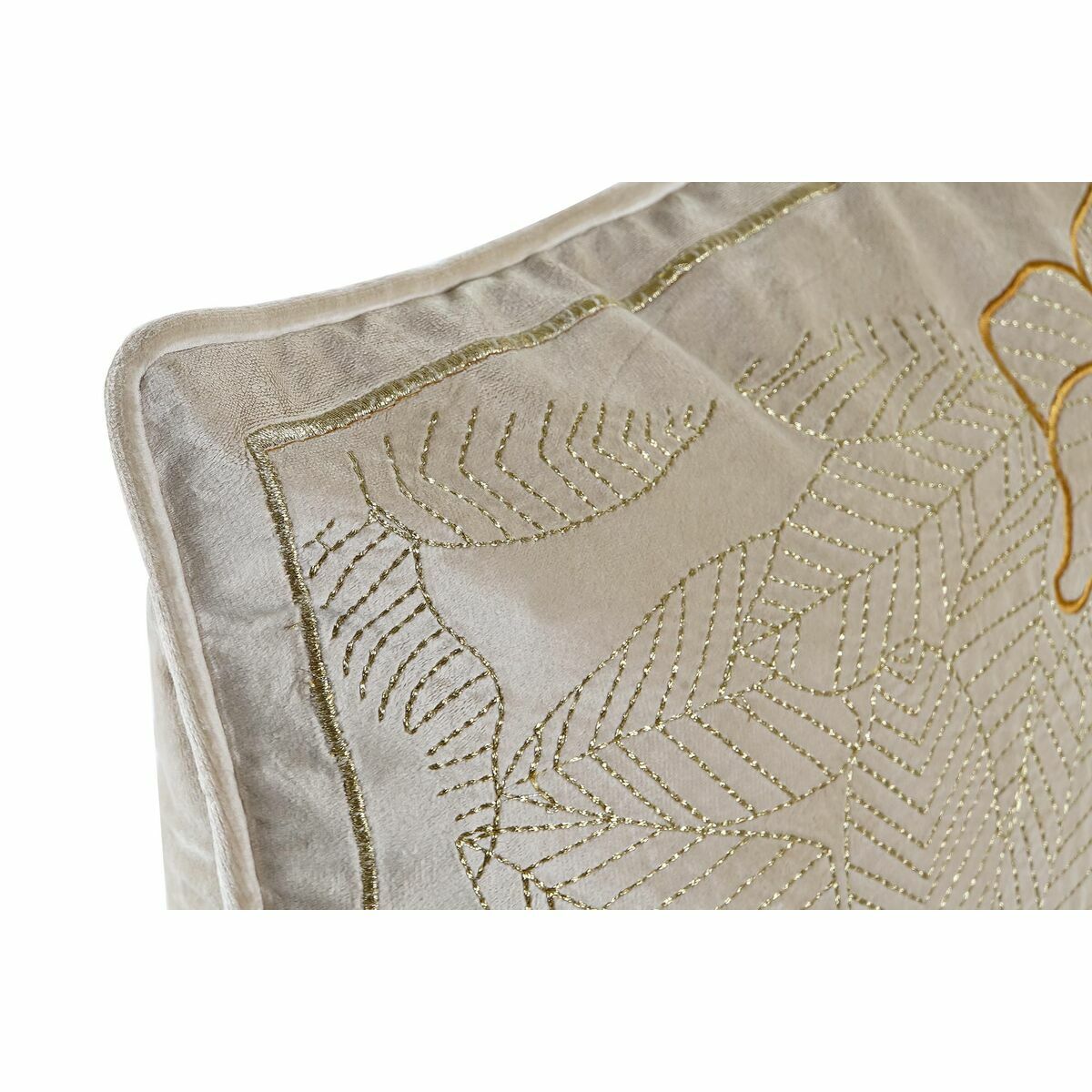 Cuscino DKD Home Decor Dorato 45 x 10 x 45 cm Fiori-2