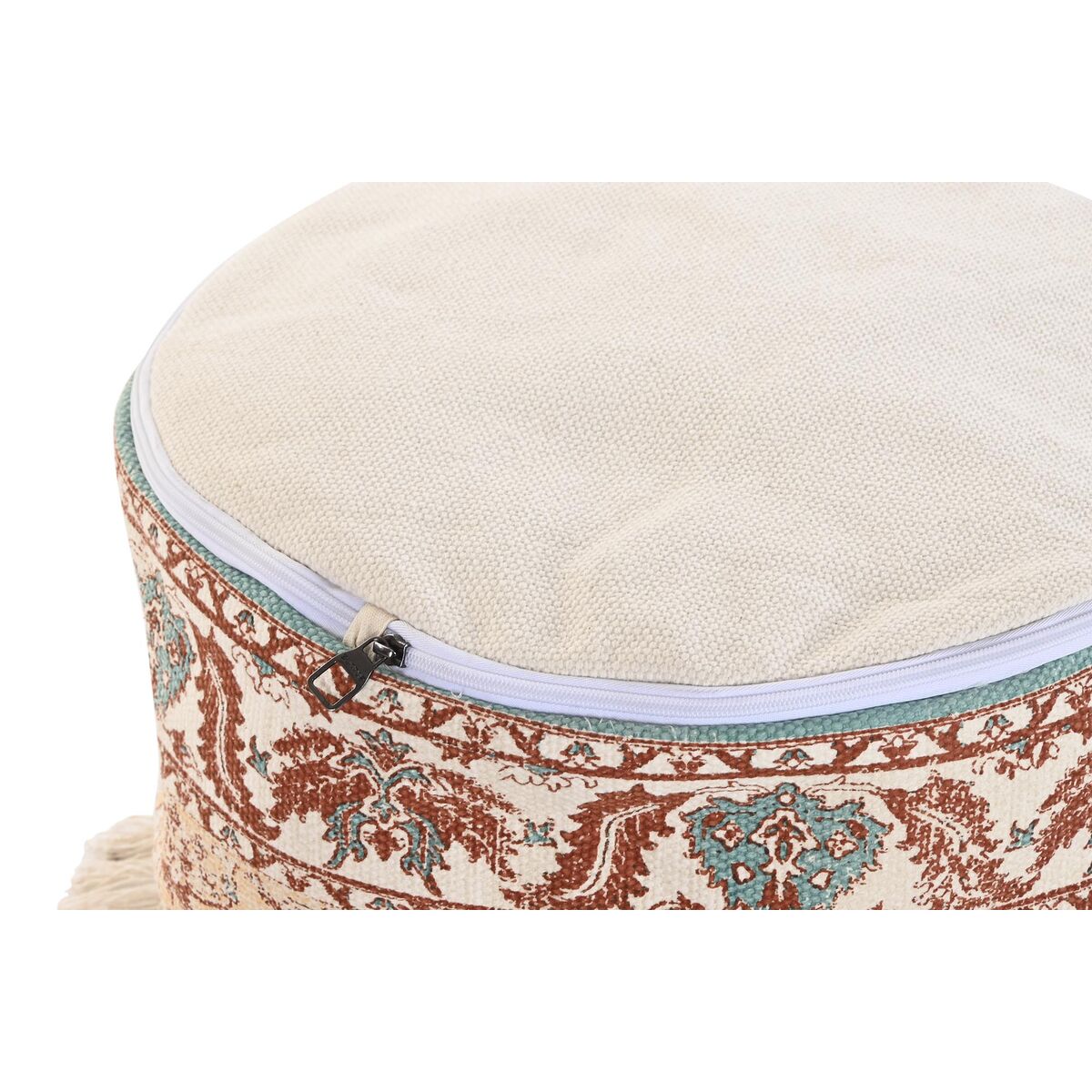 Kissen DKD Home Dekor Boden 46 x 46 x 37 cm Braun Grün Gelb Arabisch 45 x 45 x 35 cm Fransen-2