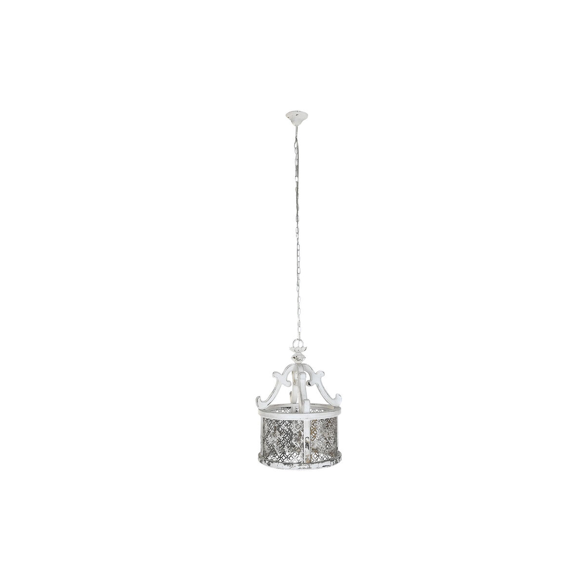 Ceiling lamp DKD Home Decor White Metal Spruce 40 W Vintage Finish aged 220 V 46 x 46 x 62 cm-4