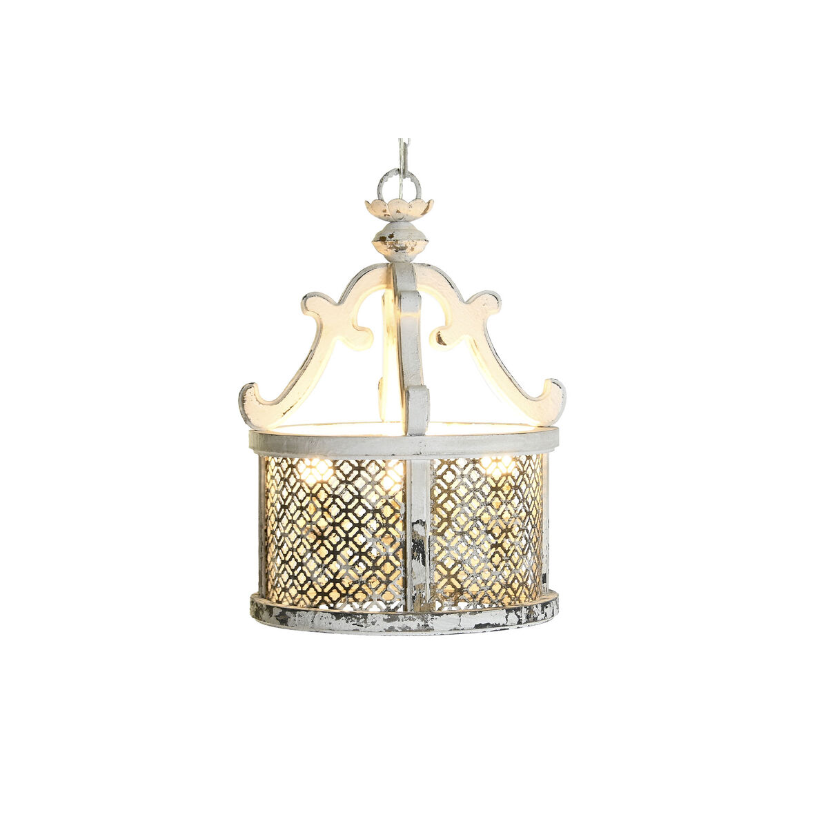 Ceiling lamp DKD Home Decor White Metal Spruce 40 W Vintage Finish aged 220 V 46 x 46 x 62 cm-5
