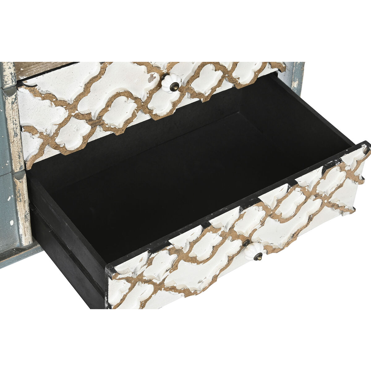 Device DKD Home Decor Blue White Dark Brown Spruce Wooden MDF 122 x 42 x 63 cm-4