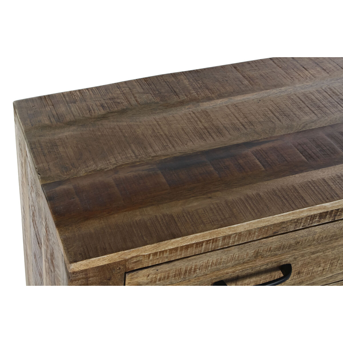 Device DKD Home Decor Black Grey Metal Dark Brown Mango Wood (150 x 43 x 90 cm)-2