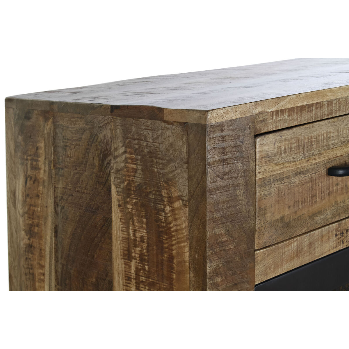 Device DKD Home Decor Black Grey Metal Dark Brown Mango Wood (150 x 43 x 90 cm)-3