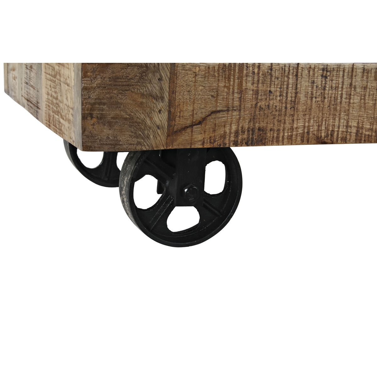Device DKD Home Decor Black Grey Metal Dark Brown Mango Wood (150 x 43 x 90 cm)-4