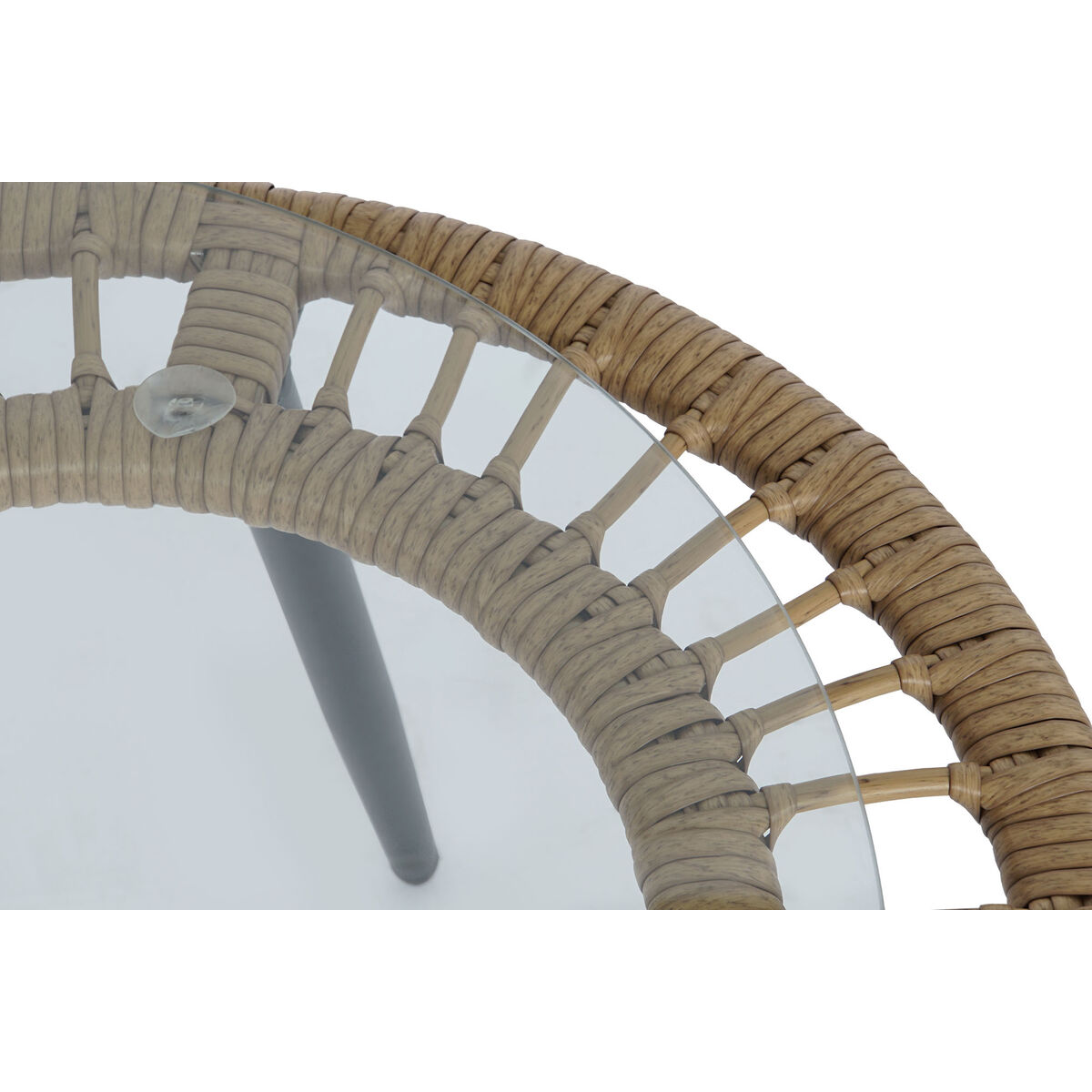 Набор стол и 2 кресла DKD Home Decor Серый Металл Стеклянный синтетический ротанг 55 x 55 x 47 cm-5