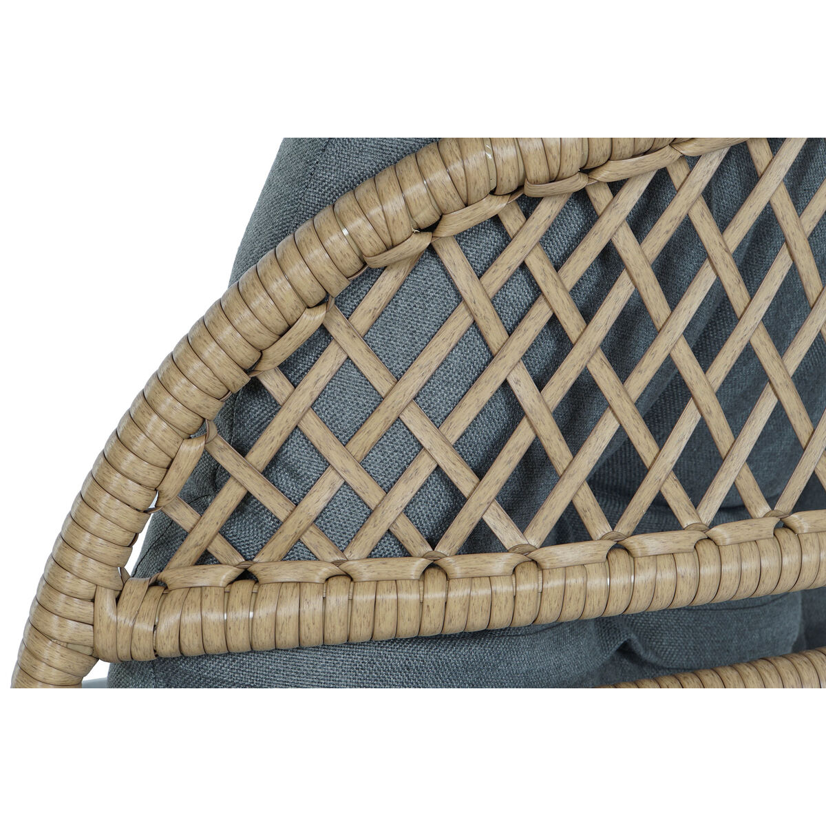 Набор стол и 2 кресла DKD Home Decor Серый Металл Стеклянный синтетический ротанг 55 x 55 x 47 cm-6