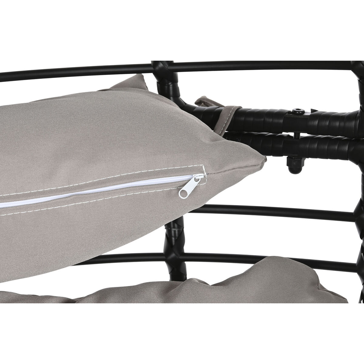 Садовое кресло DKD Home Decor 90 x 65 x 151 cm Чёрный Серый Металл синтетический ротанг-6