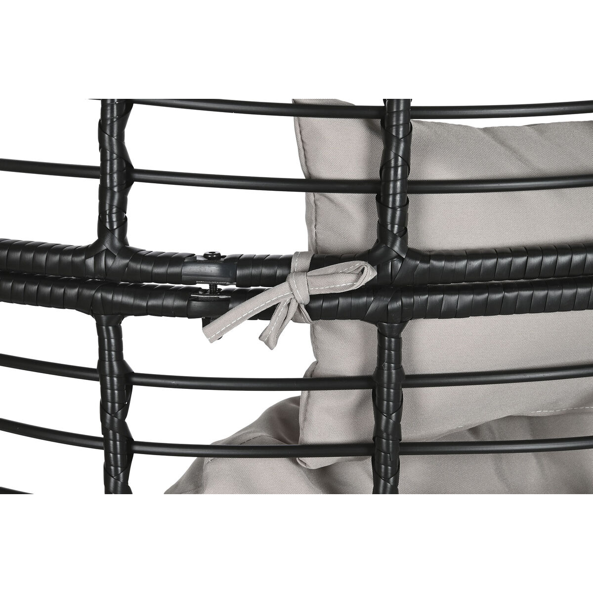 Садовое кресло DKD Home Decor 90 x 65 x 151 cm Чёрный Серый Металл синтетический ротанг-7