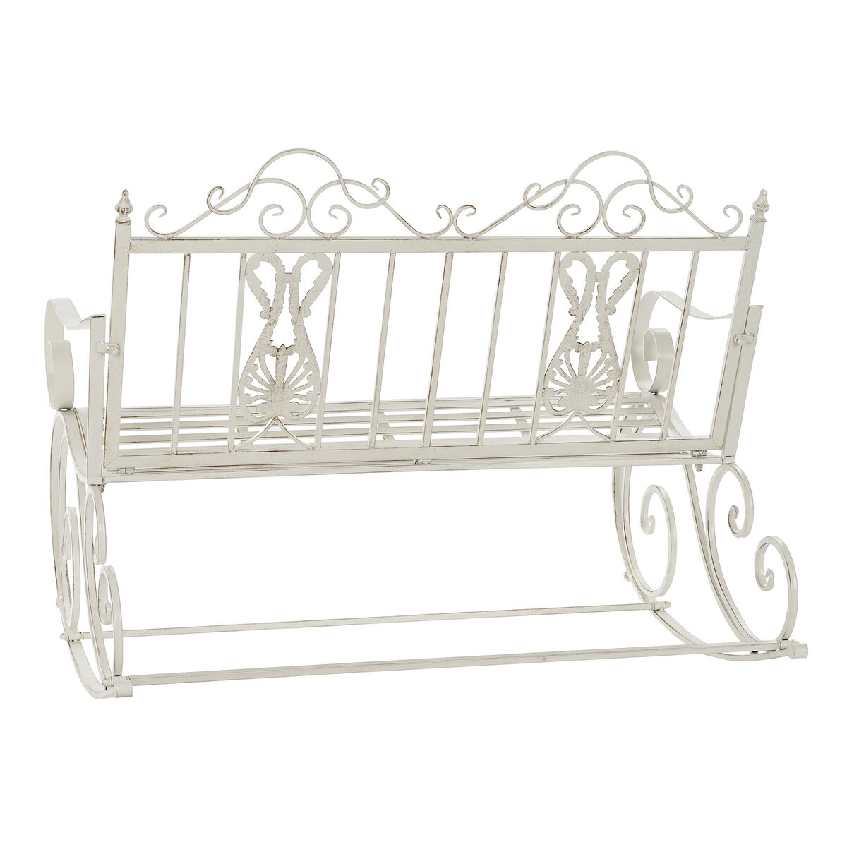 Кресло-качалка DKD Home Decor Металл Алюминий Белый (118 x 90 x 92 cm)-5